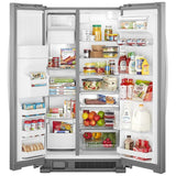 Whirlpool WRS555SIHZ Side by Side Refrigerator, 36 inch Width, Ice Dispenser (Thru Door), Water Dispenser (Exterior), 24.5 cu. ft. Capacity, Stainless Steel colour