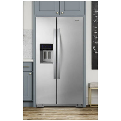 Whirlpool WRS571CIHZ Side by Side Refrigerator, 36 inch Width, Counter Depth, 20.5 cu. ft. Capacity, Water Dispenser (Exterior), Ice Dispenser (Thru Door), Stainless Steel colour