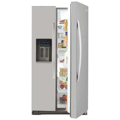 Whirlpool WRS571CIHZ Side by Side Refrigerator, 36 inch Width, Counter Depth, 20.5 cu. ft. Capacity, Water Dispenser (Exterior), Ice Dispenser (Thru Door), Stainless Steel colour