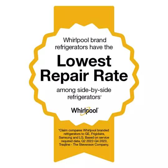 Whirlpool WRS588FIHZ Side by Side Refrigerator, 36 inch Width, 28.5 cu. ft. Capacity, Water Dispenser (Exterior), Ice Dispenser (Thru Door), Stainless Steel colour