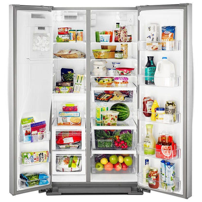 Whirlpool WRS588FIHZ Side by Side Refrigerator, 36 inch Width, 28.5 cu. ft. Capacity, Water Dispenser (Exterior), Ice Dispenser (Thru Door), Stainless Steel colour
