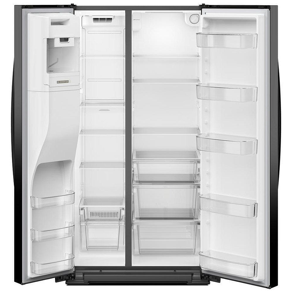 Whirlpool WRSC5536RB Side by Side Refrigerator, 36 inch Width, Counter Depth, Ice Dispenser, 21 cu. ft. Capacity, Black Colour