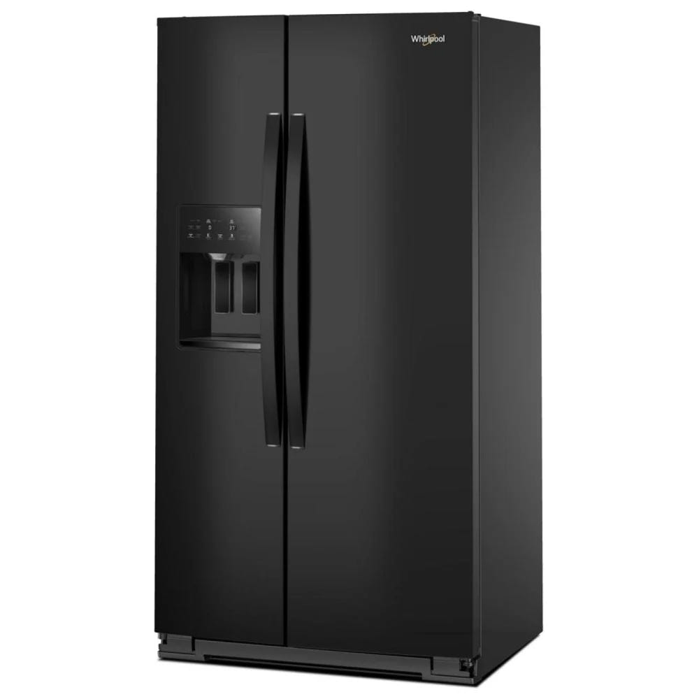 Whirlpool WRSC5536RB 并排式冰箱，36 英寸宽，台面深度，制冰机（门内），饮水机（外部），21 立方英尺容量，黑色