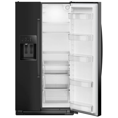 Whirlpool WRSC5536RB 并排式冰箱，36 英寸宽，台面深度，制冰机（门内），饮水机（外部），21 立方英尺容量，黑色