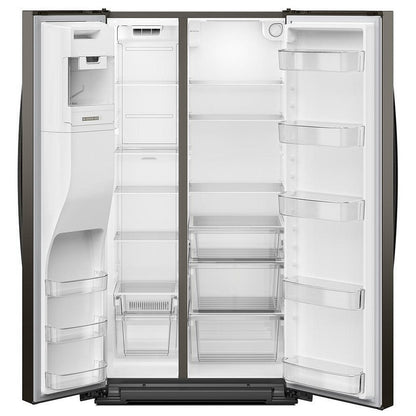 Whirlpool WRSC5536RV Side by Side Refrigerator, 36 inch Width, Counter Depth, Ice Dispenser (Thru Door), Water Dispenser (Exterior), 21 cu. ft. Capacity, Black Stainless colour