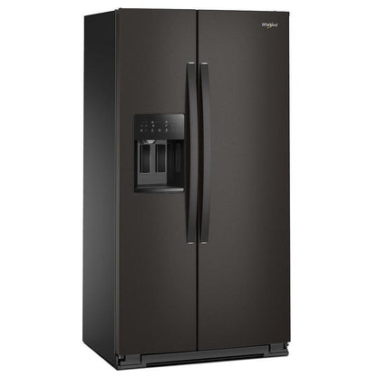 Whirlpool WRSC5536RV Side by Side Refrigerator, 36 inch Width, Counter Depth, Ice Dispenser (Thru Door), Water Dispenser (Exterior), 21 cu. ft. Capacity, Black Stainless colour