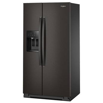 Whirlpool WRSC5536RV Side by Side Refrigerator, 36 inch Width, Counter Depth, Ice Dispenser (Thru Door), Water Dispenser (Exterior), 21 cu. ft. Capacity, Black Stainless colour