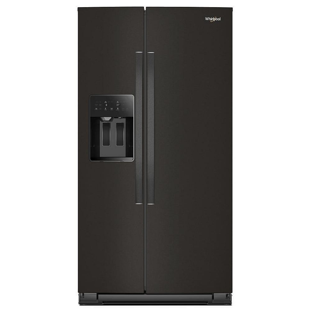 Whirlpool WRSC5536RV Side by Side Refrigerator, 36 inch Width, Counter Depth, Ice Dispenser (Thru Door), Water Dispenser (Exterior), 21 cu. ft. Capacity, Black Stainless colour