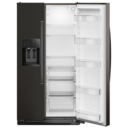 Whirlpool WRSC5536RV Side by Side Refrigerator, 36 inch Width, Counter Depth, Ice Dispenser (Thru Door), Water Dispenser (Exterior), 21 cu. ft. Capacity, Black Stainless colour