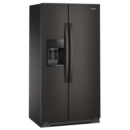 Whirlpool WRSC5536RV Side by Side Refrigerator, 36 inch Width, Counter Depth, Ice Dispenser (Thru Door), Water Dispenser (Exterior), 21 cu. ft. Capacity, Black Stainless colour