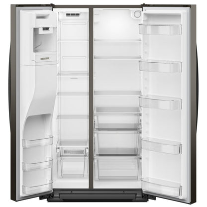 Whirlpool WRSC5536RV Side by Side Refrigerator, 36 inch Width, Counter Depth, Ice Dispenser (Thru Door), Water Dispenser (Exterior), 21 cu. ft. Capacity, Black Stainless colour
