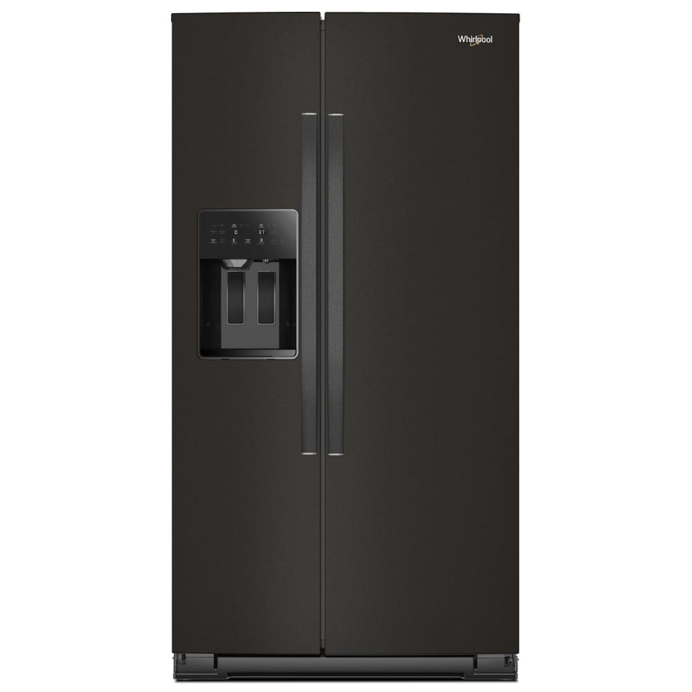 Whirlpool WRSC5536RV Side by Side Refrigerator, 36 inch Width, Counter Depth, Ice Dispenser (Thru Door), Water Dispenser (Exterior), 21 cu. ft. Capacity, Black Stainless colour