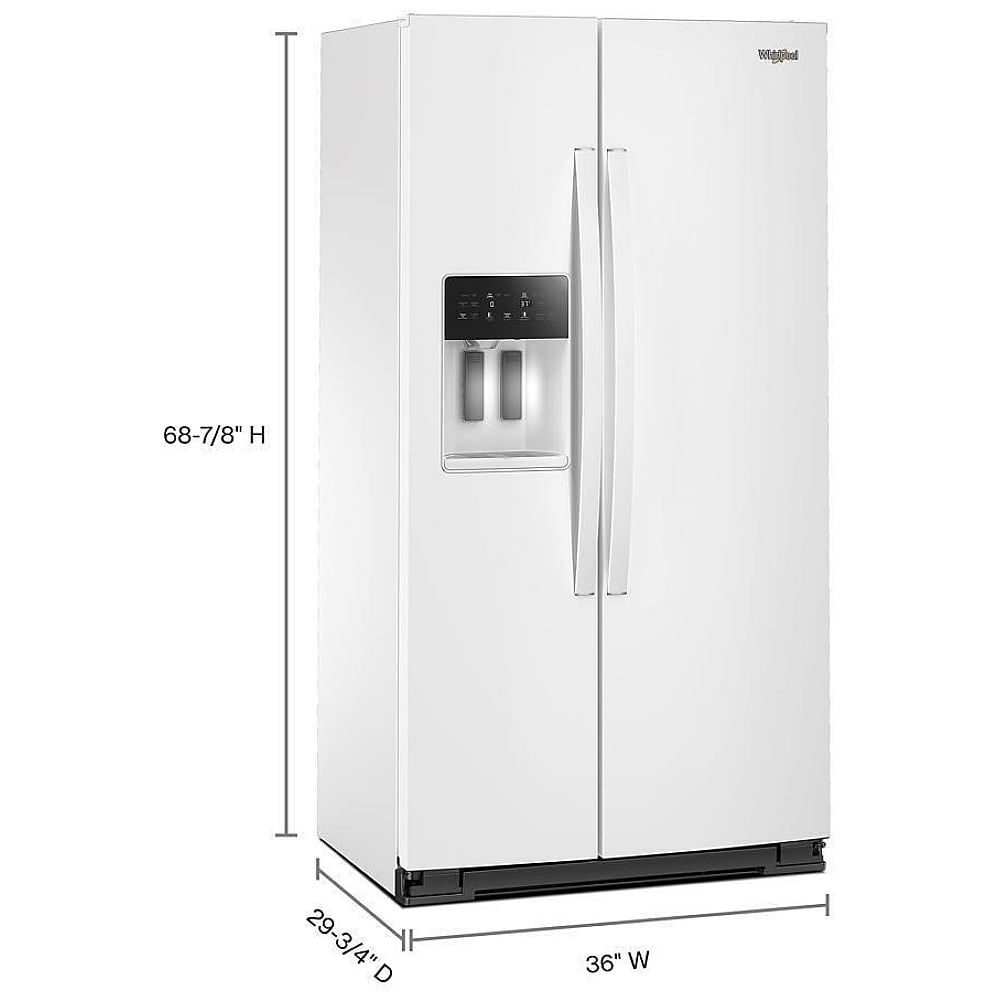 Whirlpool WRSC5536RW Side by Side Refrigerator, 36 inch Width, Counter Depth, Ice Dispenser, Water Dispenser, 21 cu. ft. Capacity, White colour