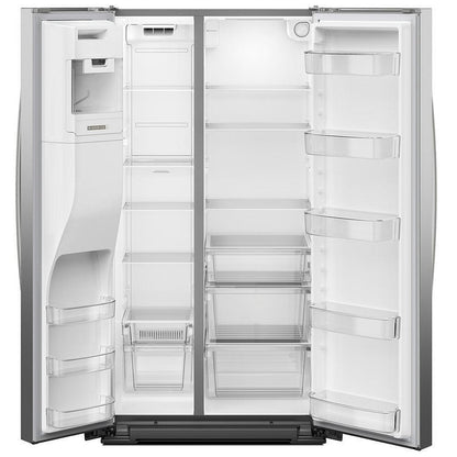 Whirlpool WRSC5536RZ Side by Side Refrigerator, 36 inch Width, Counter Depth, Ice Dispenser (Thru Door), Water Dispenser (Exterior), 21 cu. ft. Capacity, Stainless Steel colour