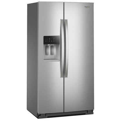 Whirlpool WRSC5536RZ Side by Side Refrigerator, 36 inch Width, Counter Depth, Ice Dispenser (Thru Door), Water Dispenser (Exterior), 21 cu. ft. Capacity, Stainless Steel colour