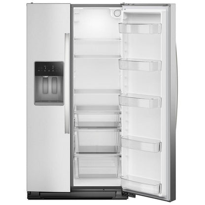 Whirlpool WRSC5536RZ Side by Side Refrigerator, 36 inch Width, Counter Depth, Ice Dispenser (Thru Door), Water Dispenser (Exterior), 21 cu. ft. Capacity, Stainless Steel colour