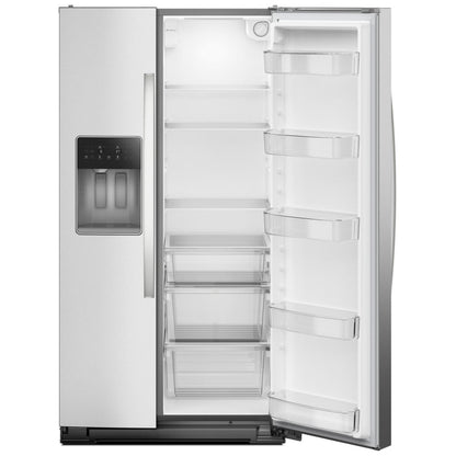 Whirlpool WRSC5536RZ Side by Side Refrigerator, 36 inch Width, Counter Depth, Ice Dispenser (Thru Door), Water Dispenser (Exterior), 21 cu. ft. Capacity, Stainless Steel colour