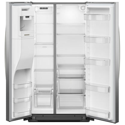 Whirlpool WRSC5536RZ Side by Side Refrigerator, 36 inch Width, Counter Depth, Ice Dispenser (Thru Door), Water Dispenser (Exterior), 21 cu. ft. Capacity, Stainless Steel colour
