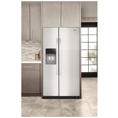 Whirlpool WRSC6536RZ 并排式冰箱，36 英寸宽，制冰机（门内），饮水机（外部），28 立方英尺容量，S 色
