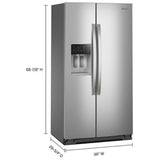 Whirlpool WRSC6536RZ Side by Side Refrigerator, 36 inch Width, Ice Dispenser (Thru Door), Water Dispenser (Exterior), 28 cu. ft. Capacity, S colour