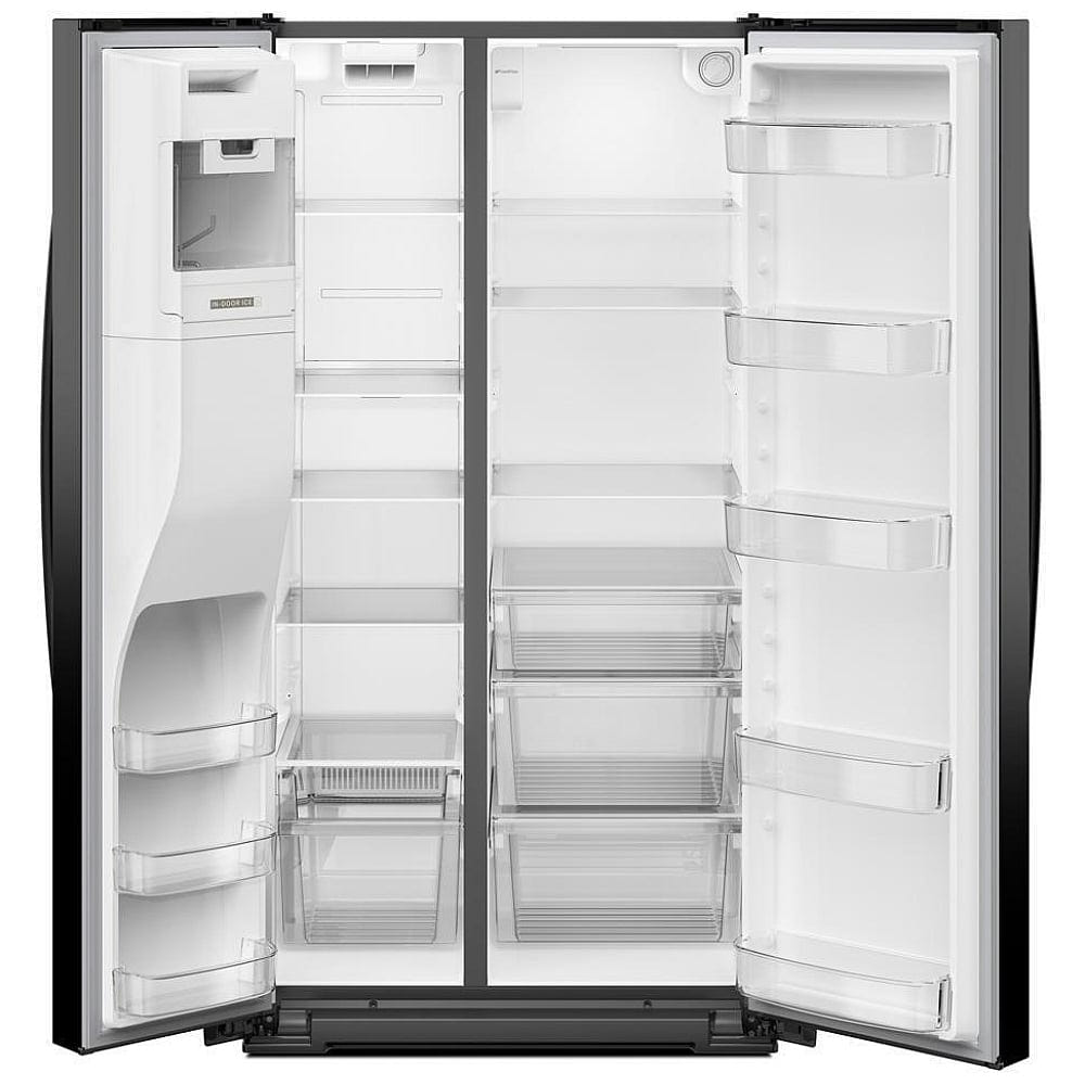 Whirlpool WRSF5536RB Side by Side Refrigerator, 36 inch Width, Ice Dispenser, 28.49 cu. ft. Capacity, Black Colour