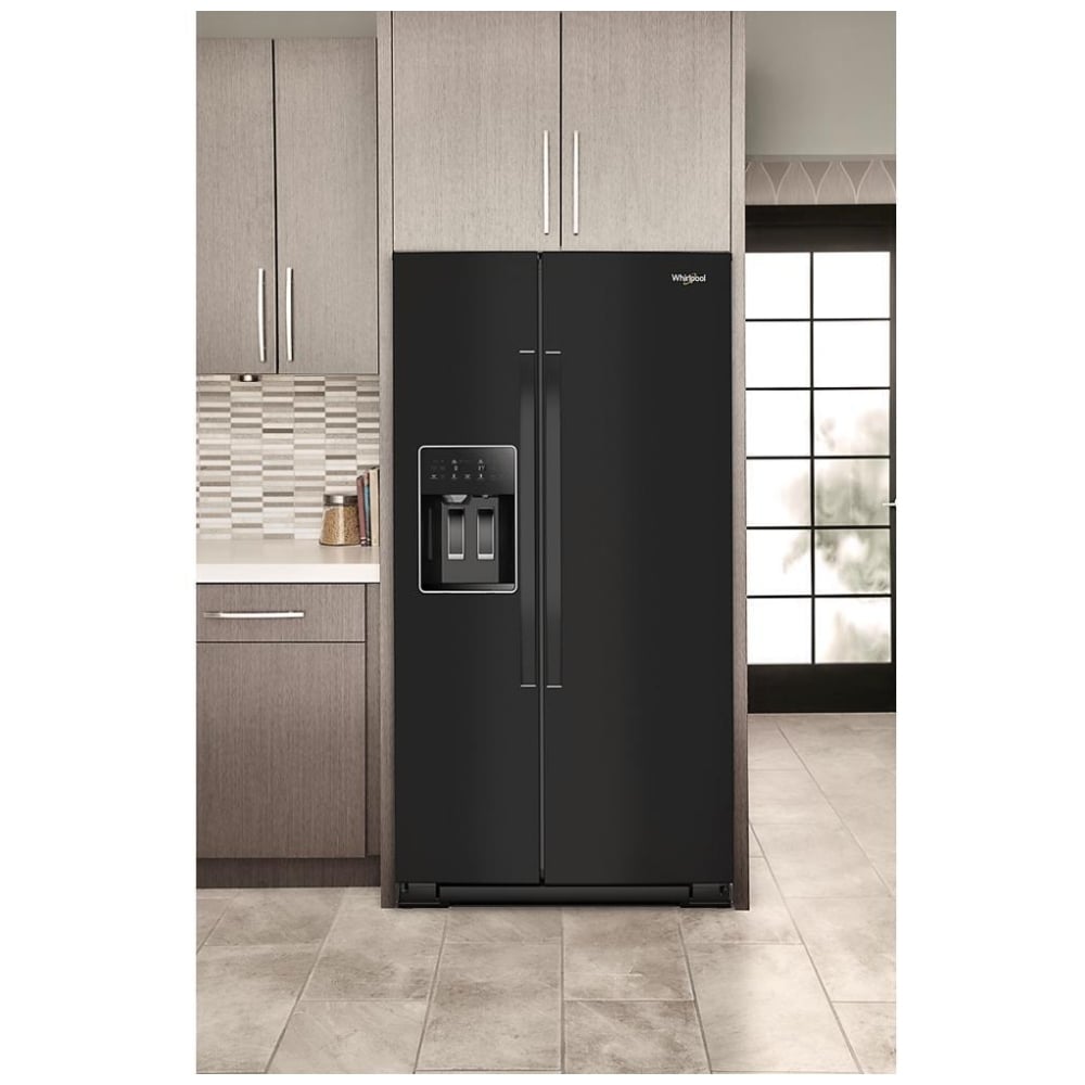 Whirlpool WRSF5536RB Side by Side Refrigerator, 36 inch Width, Ice Dispenser, 28.49 cu. ft. Capacity, Black Colour