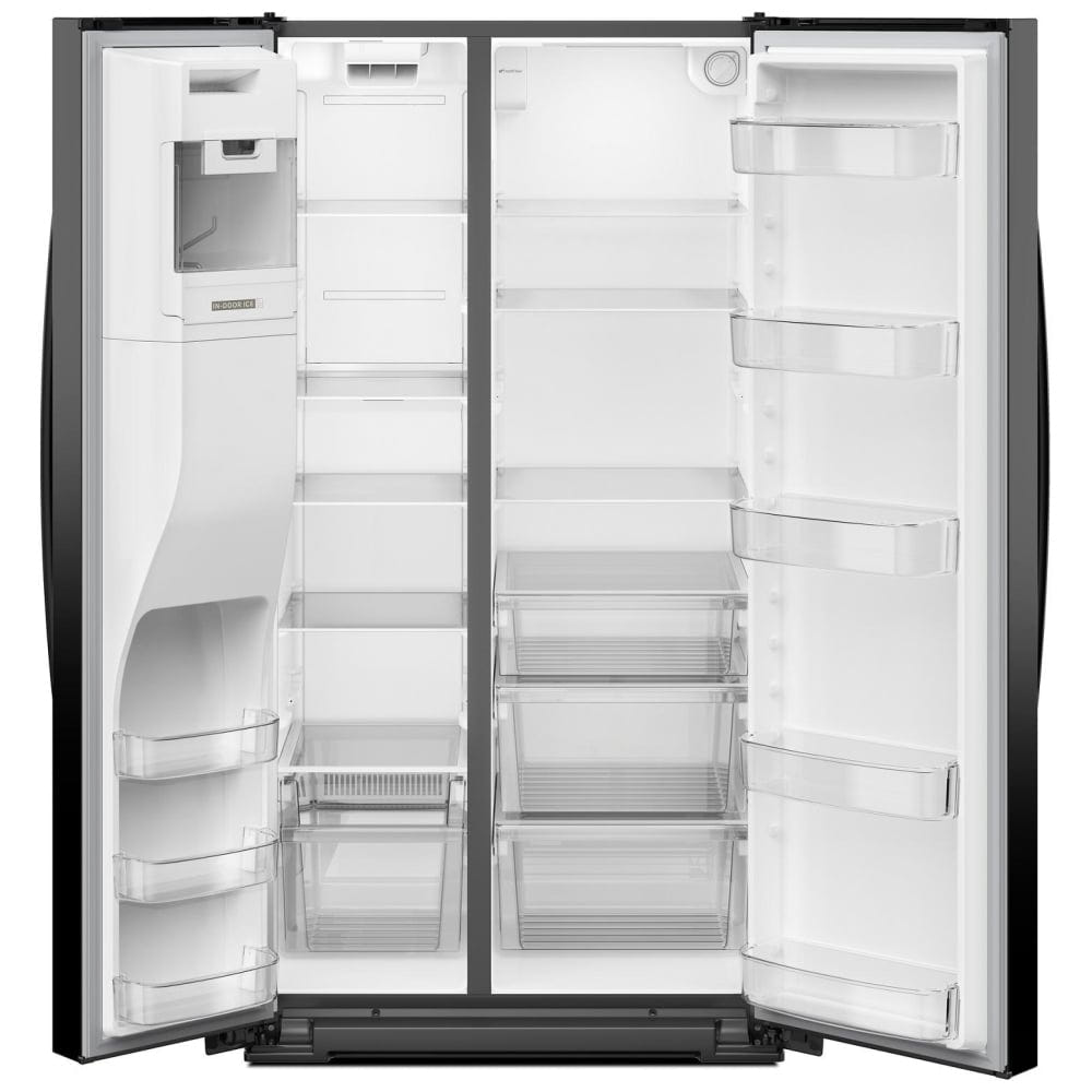 Whirlpool WRSF5536RB Side by Side Refrigerator, 36 inch Width, Ice Dispenser, 28.49 cu. ft. Capacity, Black Colour