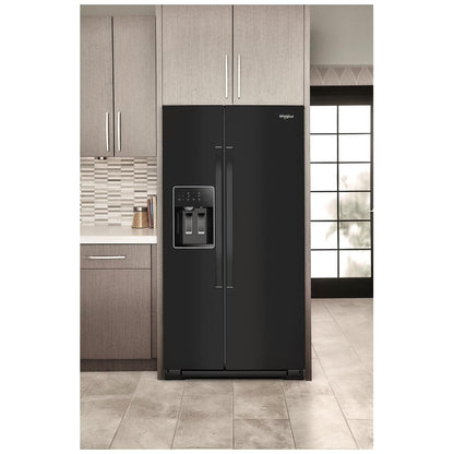 Whirlpool WRSF5536RB Side by Side Refrigerator, 36 inch Width, Ice Dispenser, 28.49 cu. ft. Capacity, Black Colour