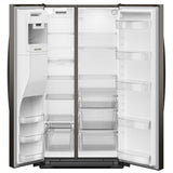 Whirlpool WRSF5536RV Side by Side Refrigerator, 36 inch Width, Ice Dispenser (Thru Door), Water Dispenser (Exterior), 28.49 cu. ft. Capacity, Black Stainless Steel colour