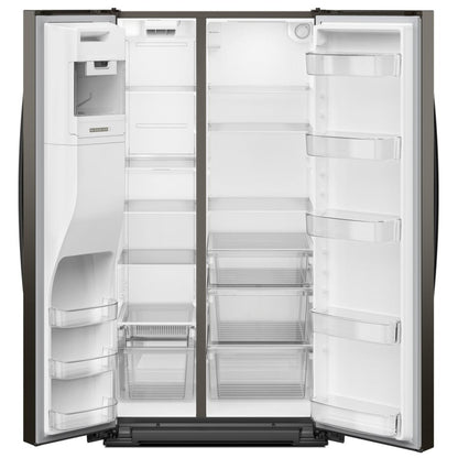 Whirlpool WRSF5536RV Side by Side Refrigerator, 36 inch Width, Ice Dispenser (Thru Door), Water Dispenser (Exterior), 28.49 cu. ft. Capacity, Black Stainless Steel colour