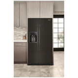 Whirlpool WRSF5536RV Side by Side Refrigerator, 36 inch Width, Ice Dispenser (Thru Door), Water Dispenser (Exterior), 28.49 cu. ft. Capacity, Black Stainless Steel colour