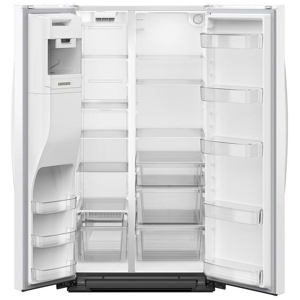 Whirlpool WRSF5536RW Side by Side Refrigerator, 36 inch Width, Ice Dispenser, 28.49 cu. ft. Capacity, White Colour