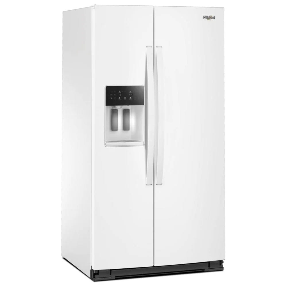 Whirlpool WRSF5536RW 并排式冰箱，36 英寸宽，制冰机（门内），饮水机（外部），28.49 立方英尺容量，白色