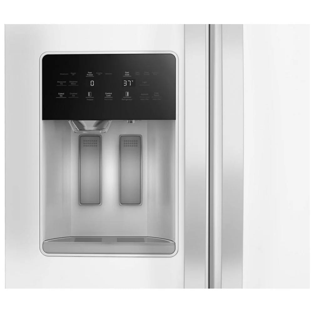 Whirlpool WRSF5536RW 并排式冰箱，36 英寸宽，制冰机（门内），饮水机（外部），28.49 立方英尺容量，白色