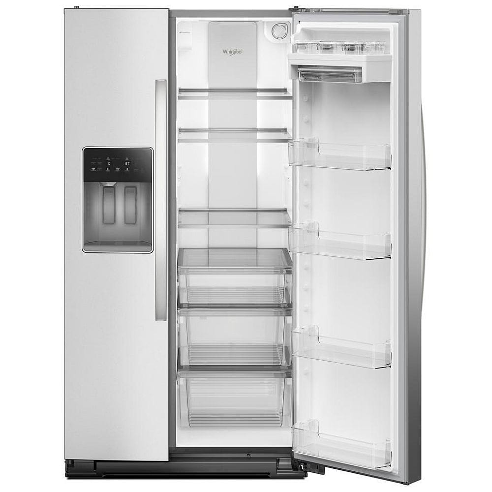 Whirlpool WRSF6536RZ Side by Side Refrigerator, 36 inch Width, Ice Dispenser (Thru Door), Water Dispenser (Exterior), 28.4 cu. ft. Capacity, FingerPrint Resistant Stainless Steel colour