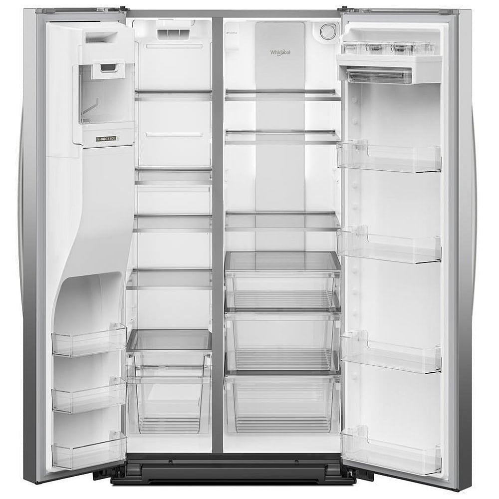 Whirlpool WRSF6536RZ Side by Side Refrigerator, 36 inch Width, Ice Dispenser (Thru Door), Water Dispenser (Exterior), 28.4 cu. ft. Capacity, FingerPrint Resistant Stainless Steel colour