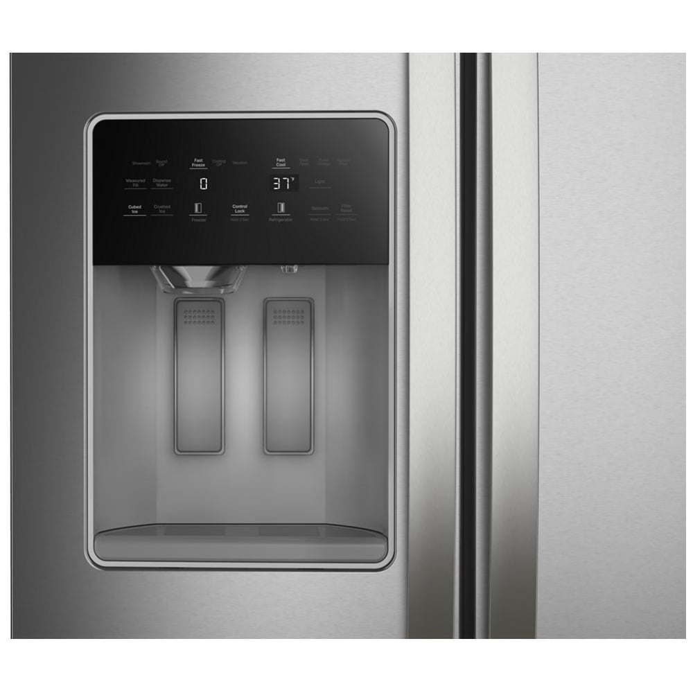 Whirlpool WRSF6536RZ Side by Side Refrigerator, 36 inch Width, Ice Dispenser (Thru Door), Water Dispenser (Exterior), 28.4 cu. ft. Capacity, FingerPrint Resistant Stainless Steel colour