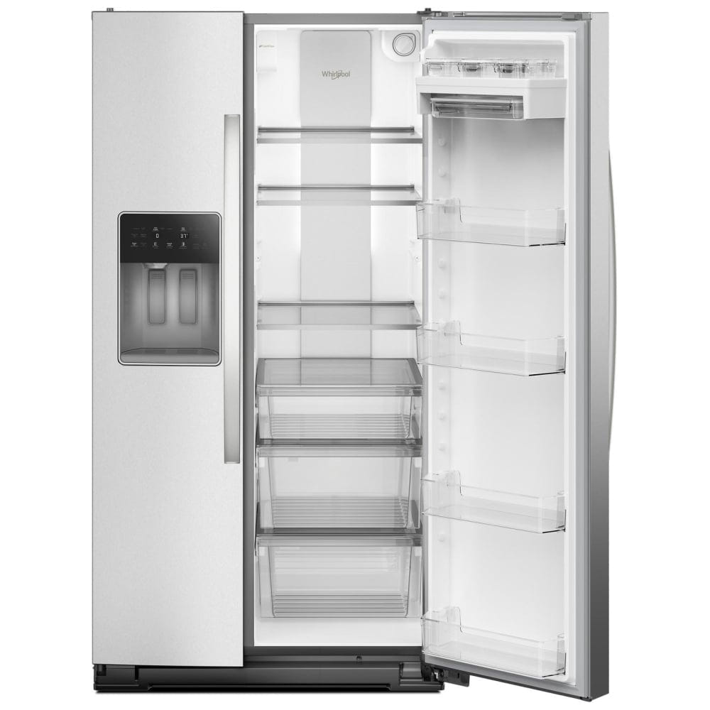 Whirlpool WRSF6536RZ Side by Side Refrigerator, 36 inch Width, Ice Dispenser (Thru Door), Water Dispenser (Exterior), 28.4 cu. ft. Capacity, FingerPrint Resistant Stainless Steel colour