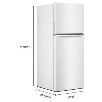 Whirlpool WRT112CZJW Top Freezer Refrigerator, 24 inch Width, 11.6 cu. ft. Capacity, Optional Ice Maker (Special Order), Counter Depth, White colour