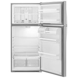 Whirlpool WRT134TFDM Top Freezer Refrigerator, 28 inch Width, 14.33 cu. ft. Capacity, Optional Ice Maker (Special Order), Stainless Steel colour