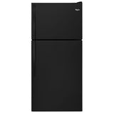 Whirlpool WRT148FZDB Top Freezer Refrigerator, 30 inch Width, 18.2 cu. ft. Capacity, Optional Ice Maker (Special Order), ENERGY STAR Certified, Black colour