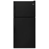 Whirlpool WRT148FZDB Top Freezer Refrigerator, 30 inch Width, 18.2 cu. ft. Capacity, Optional Ice Maker (Special Order), ENERGY STAR Certified, Black colour