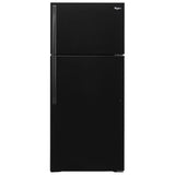 Whirlpool WRT314TFDB Top Freezer Refrigerator, 28 inch Width, 14.3 cu. ft. Capacity, Optional Ice Maker (Special Order), Black colour