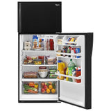 Whirlpool WRT314TFDB Top Freezer Refrigerator, 28 inch Width, 14.3 cu. ft. Capacity, Optional Ice Maker (Special Order), Black colour