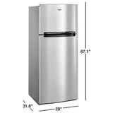 Whirlpool WRT518SZFG Top Freezer Refrigerator, 28 inch Width, 18 cu. ft. Capacity, Optional Ice Maker (Special Order), Water Dispenser (Interior), Stainless Steel colour
