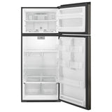Whirlpool WRT518SZKV Top Freezer Refrigerator, 28 inch Width, 17.6 cu. ft. Capacity, Optional Ice Maker (Special Order), Black Stainless Steel colour
