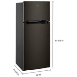 Whirlpool WRT518SZKV Top Freezer Refrigerator, 28 inch Width, 17.6 cu. ft. Capacity, Optional Ice Maker (Special Order), Black Stainless Steel colour