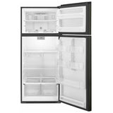 Whirlpool WRT518SZKV Top Freezer Refrigerator, 28 inch Width, 17.6 cu. ft. Capacity, Optional Ice Maker (Special Order), Black Stainless Steel colour