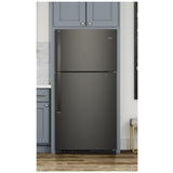 Whirlpool WRT541SZHV Top Freezer Refrigerator, 33 inch Width, 21.3 cu. ft. Capacity, Optional Ice Maker (Special Order), Black Stainless Steel colour