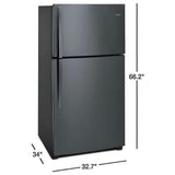 Whirlpool WRT541SZHV Top Freezer Refrigerator, 33 inch Width, 21.3 cu. ft. Capacity, Optional Ice Maker (Special Order), Black Stainless Steel colour
